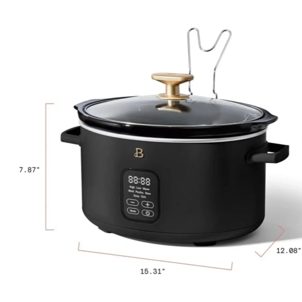 NWT Beautiful 6 Qt Programmable Slow Cooker | Color- Black Sesame.